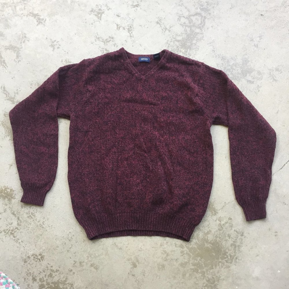 Izod Burgundy Cotton Sweater NWOT